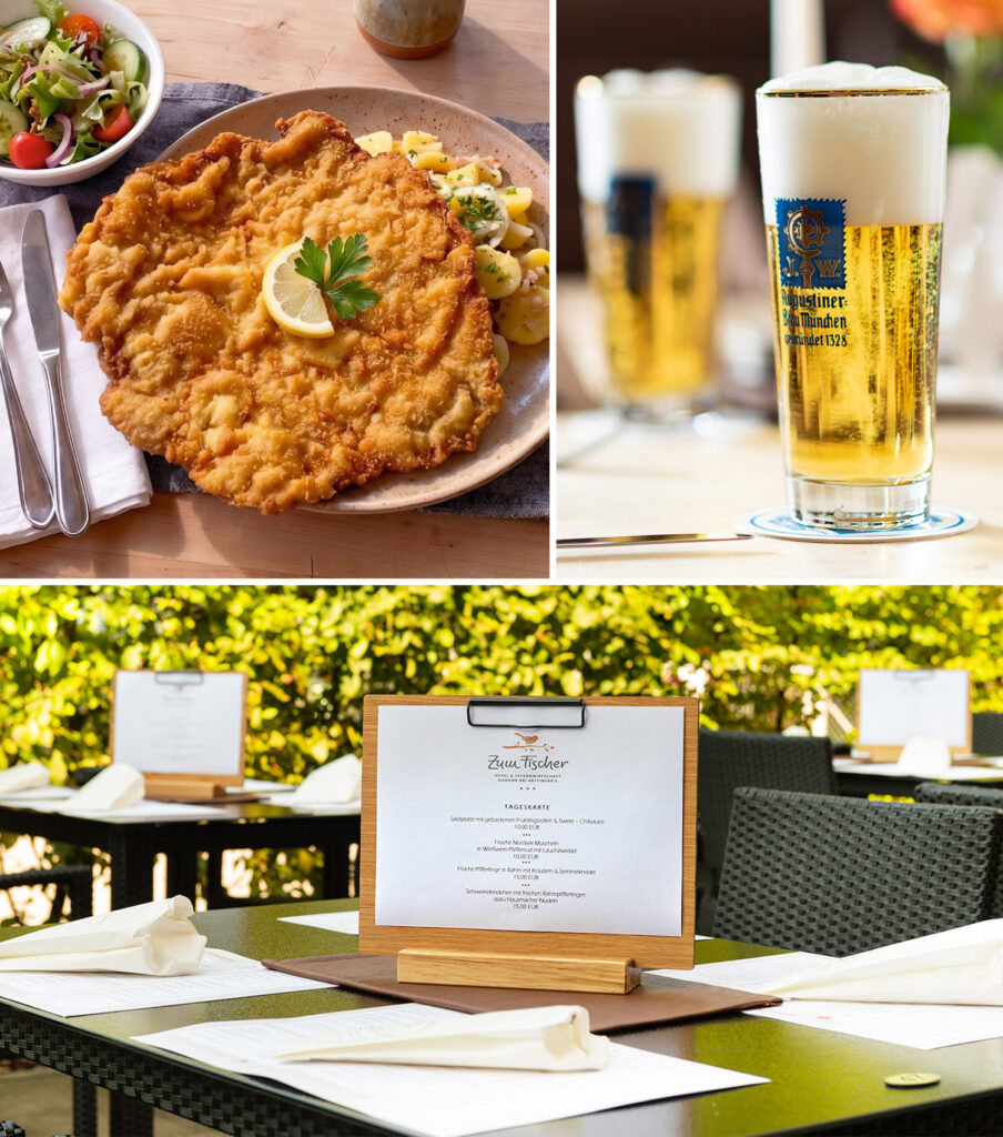 Riesenschnitzel in der Tafernwirtschaft des Hotels zum Fischer in Dachau